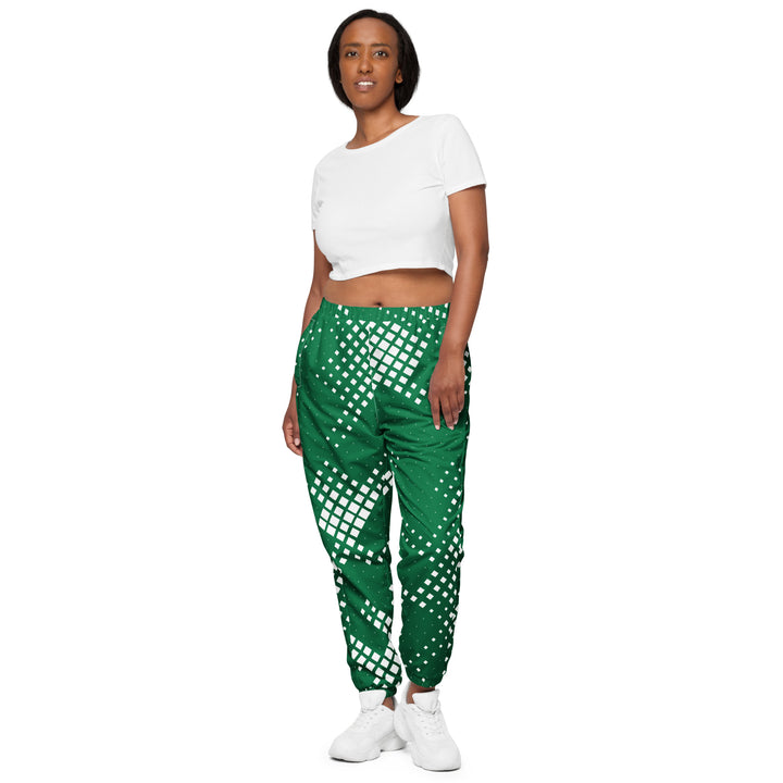 Unisex Track Pants - Green-White Pixel