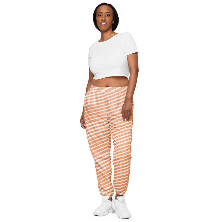 Unisex Track Pants - White-Orange Scar