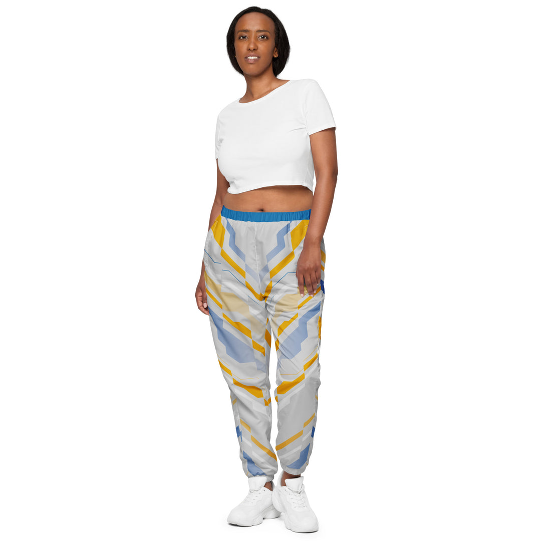 Unisex Track Pants - Grey-Yellow Formation