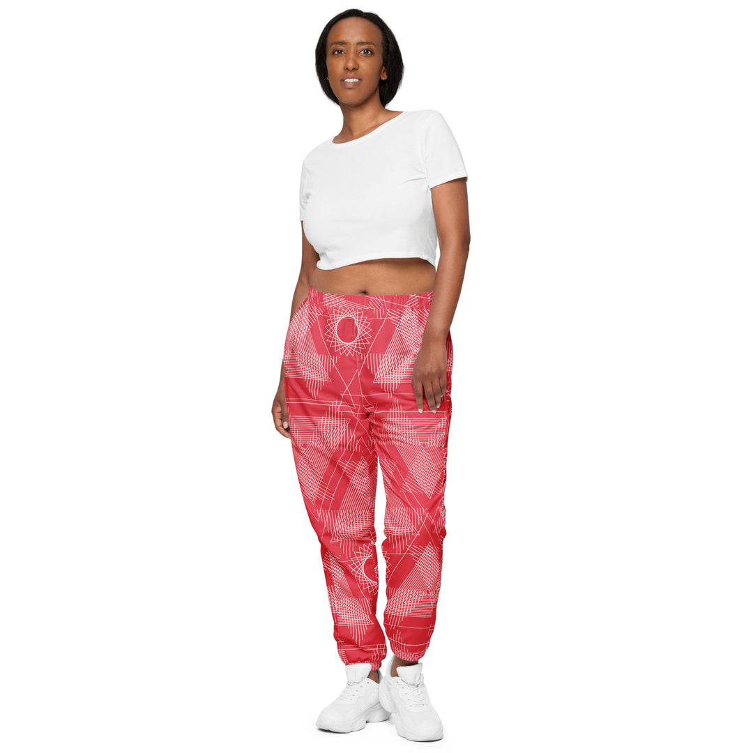 Unisex Track Pants - Red-White Twist