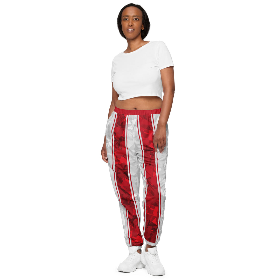 Unisex Track Pants - Grey-Red Bar