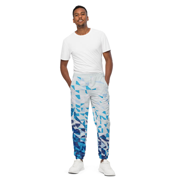 Unisex Track Pants - White-Blue Fly