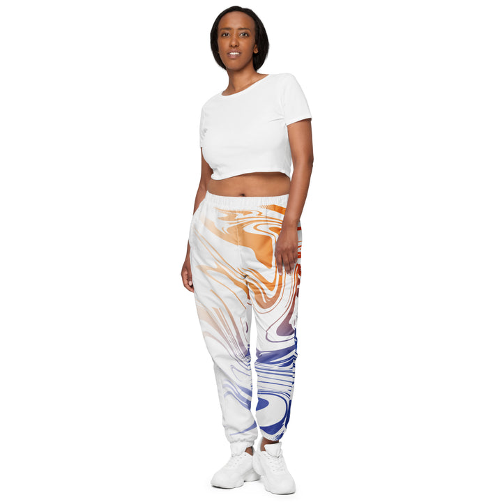 Unisex Track Pants - White-Blue Blend