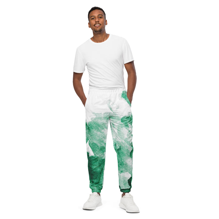 Unisex Track Pants - Green-White Art