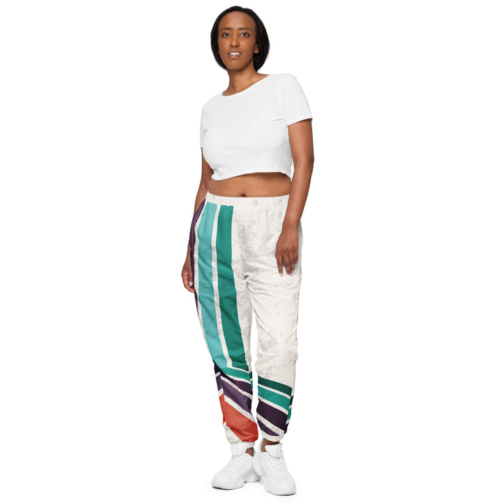 Unisex Track Pants - White-Green Run