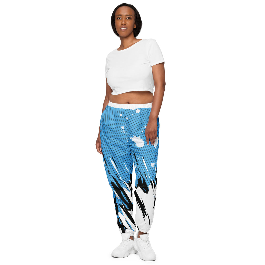 Unisex Track Pants - Blue-White Splash