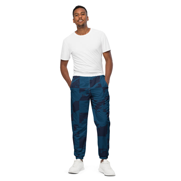 Unisex Track Pants - Blue-White Finish