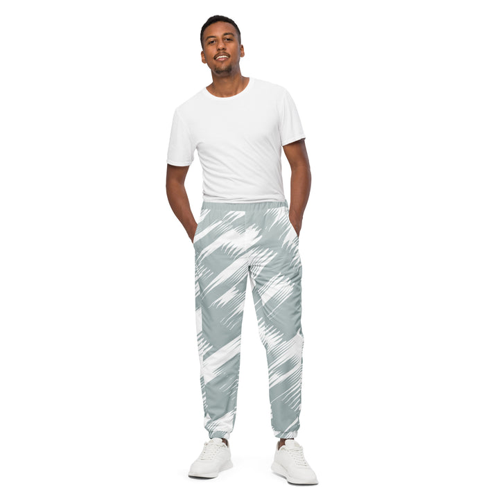 Unisex Track Pants - Grey-White Stream