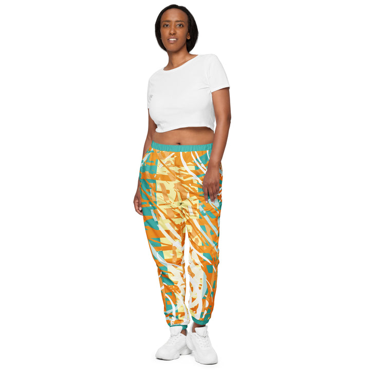 Unisex Track Pants - Green-Orange Bar