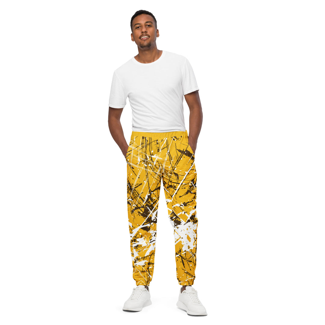 Unisex Track Pants - Yellow-White Grains