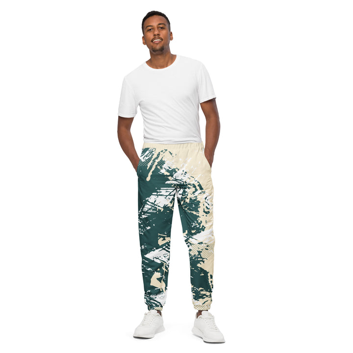 Unisex Track Pants - Beige-Green Capture