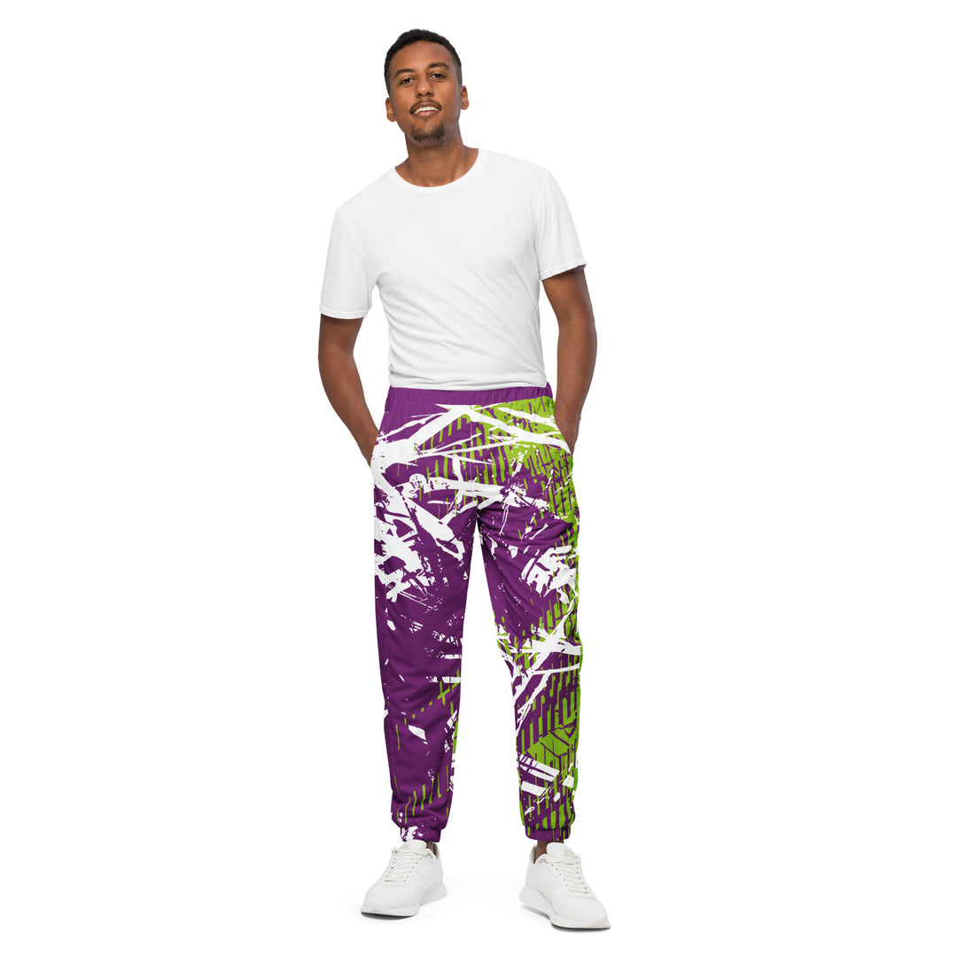 Unisex Track Pants - Purple-Green Force