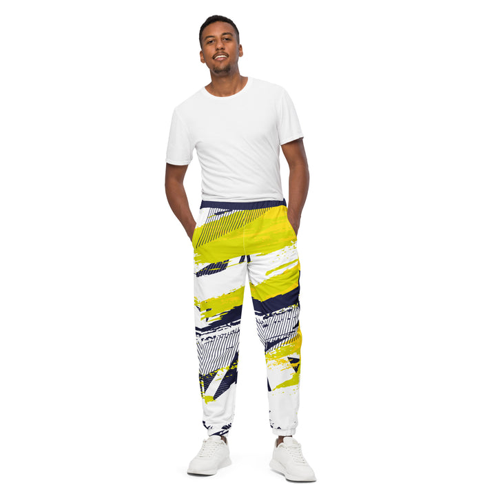 Unisex Track Pants - White-Yellow Basic