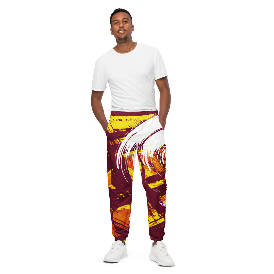 Unisex Track Pants - Red-Yellow Start