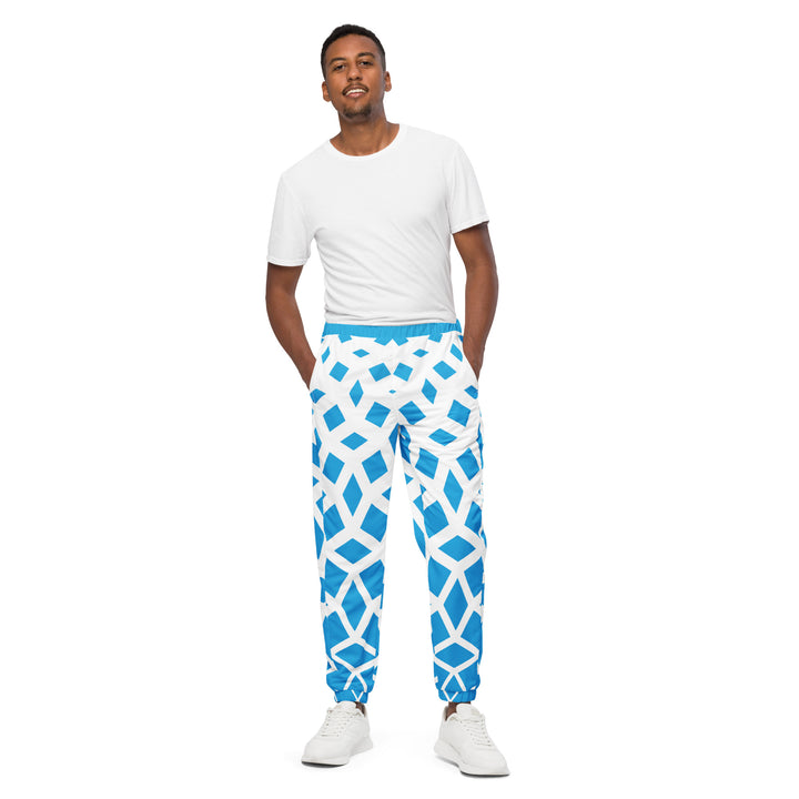 Unisex Track Pants - Blue-White Free