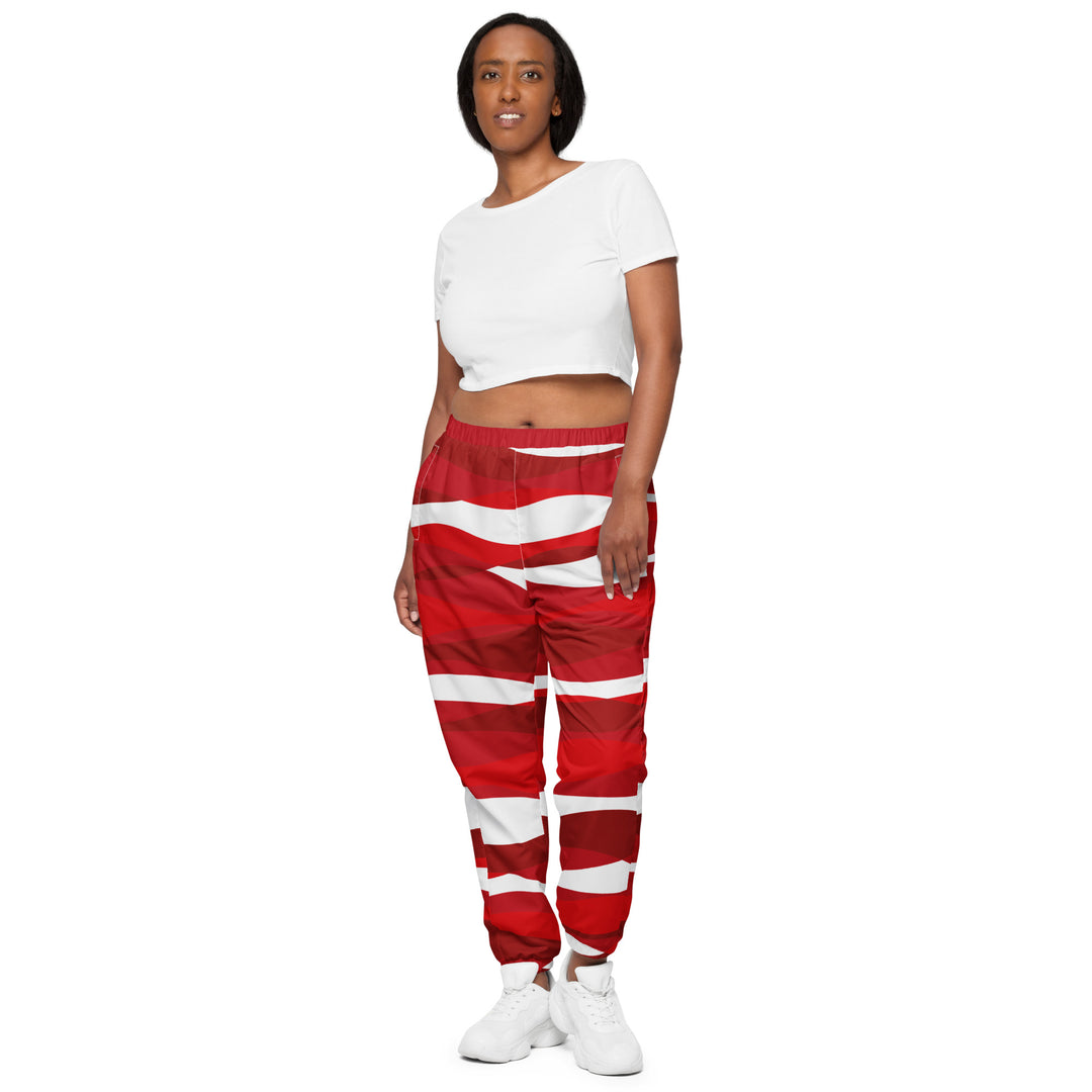 Unisex Track Pants - Red-White Water