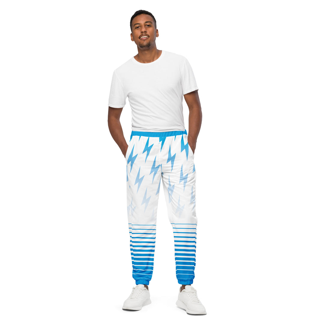 Unisex Track Pants - Blue-White Bolt