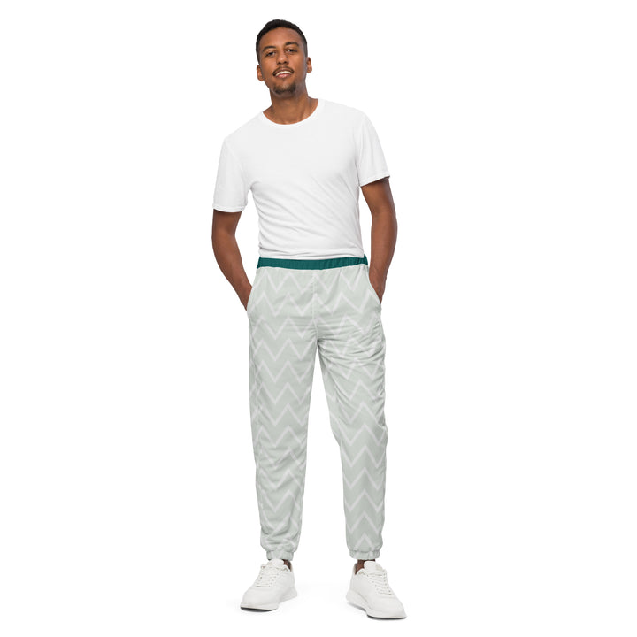 Unisex Track Pants - Grey-Green Jagged