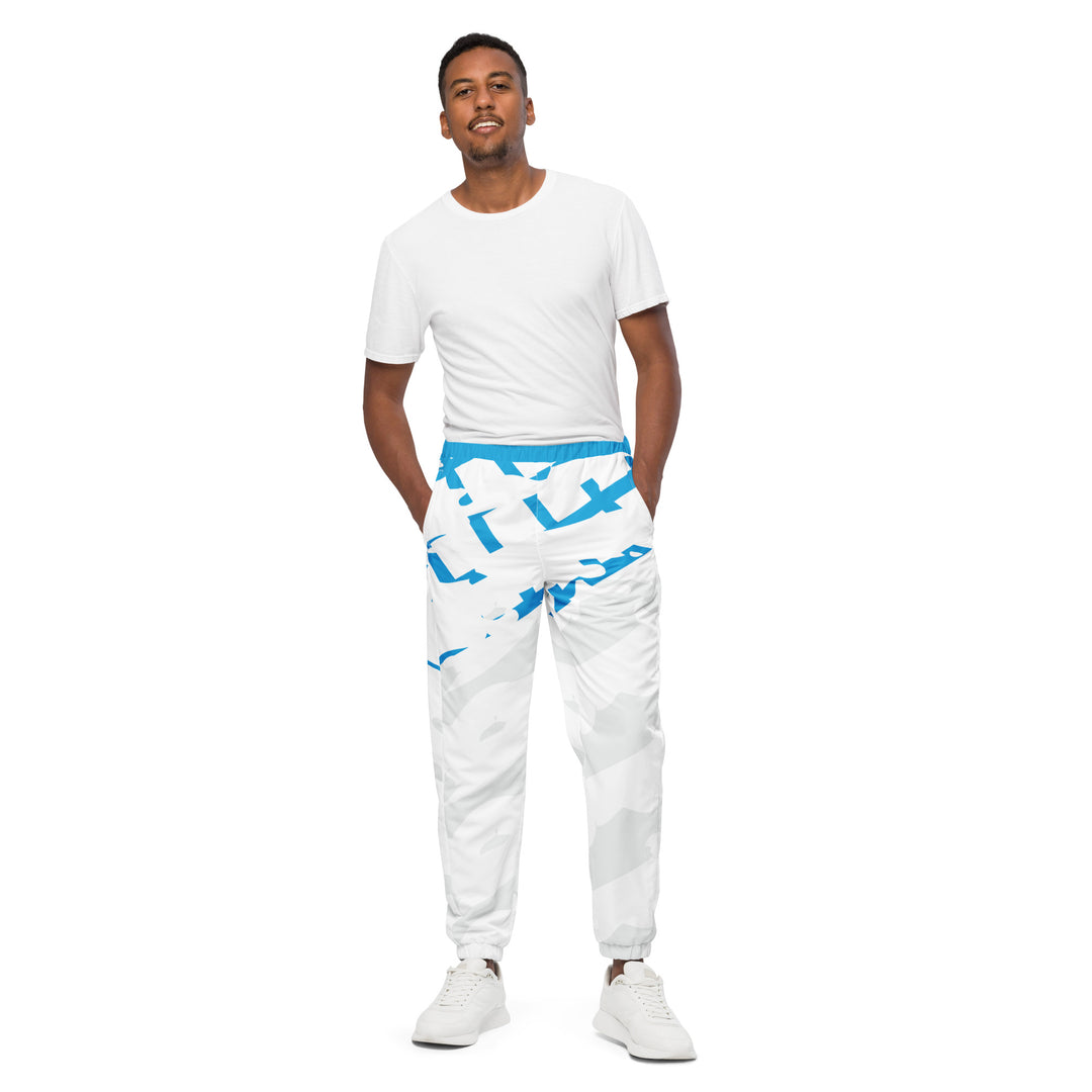 Unisex Track Pants - Grey-Blue Fin