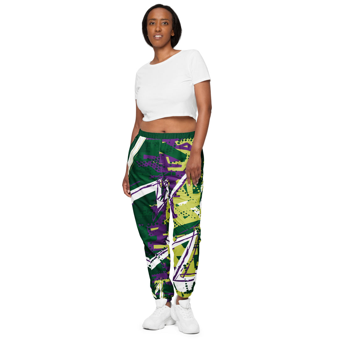 Unisex Track Pants - Green-Purple City