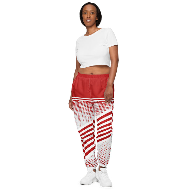 Unisex Track Pants - White-Red Sport