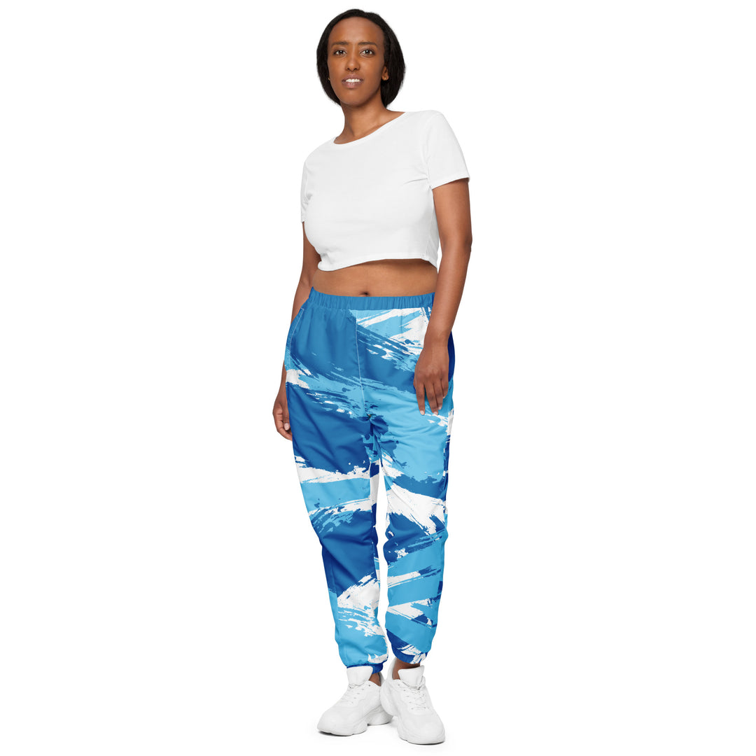 Unisex Track Pants - Blue-White Ocean