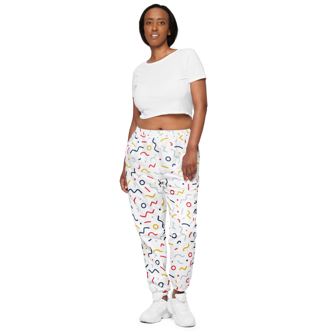 Unisex Track Pants - White-Red Party