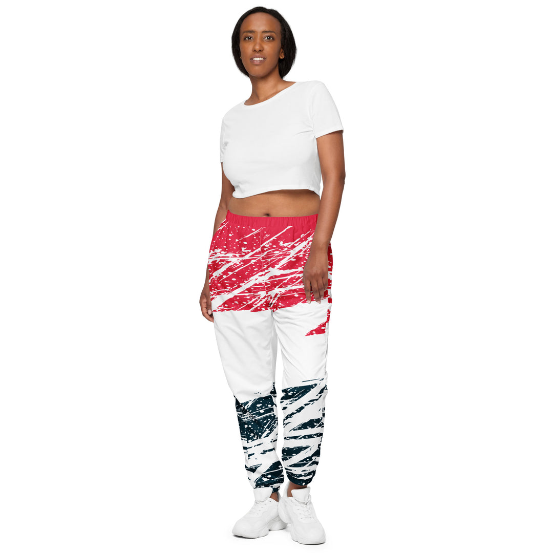 Unisex Track Pants - White-Red Division