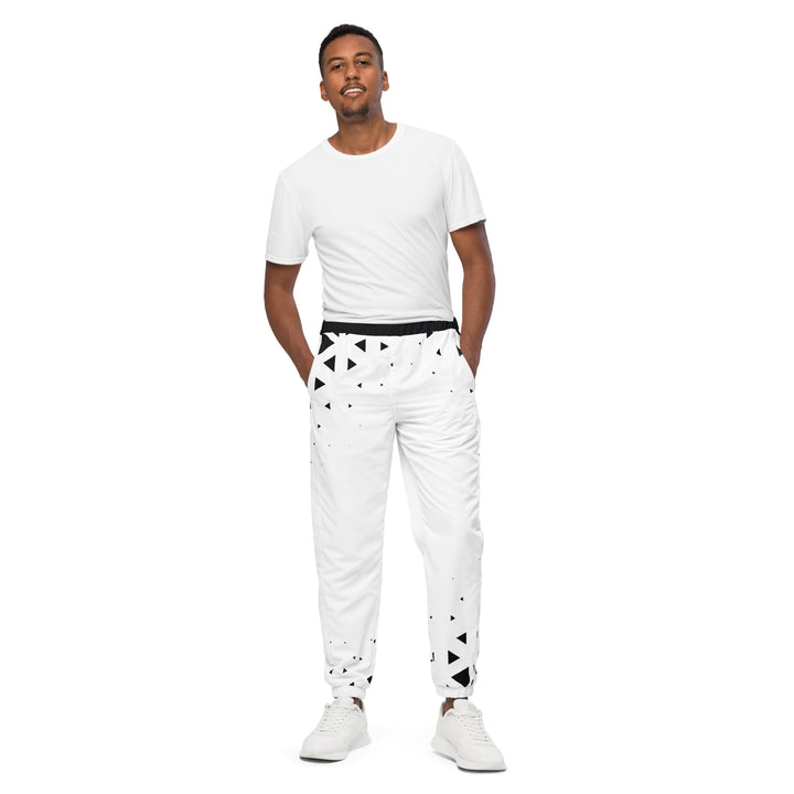 Unisex Track Pants - White-Black Shrink