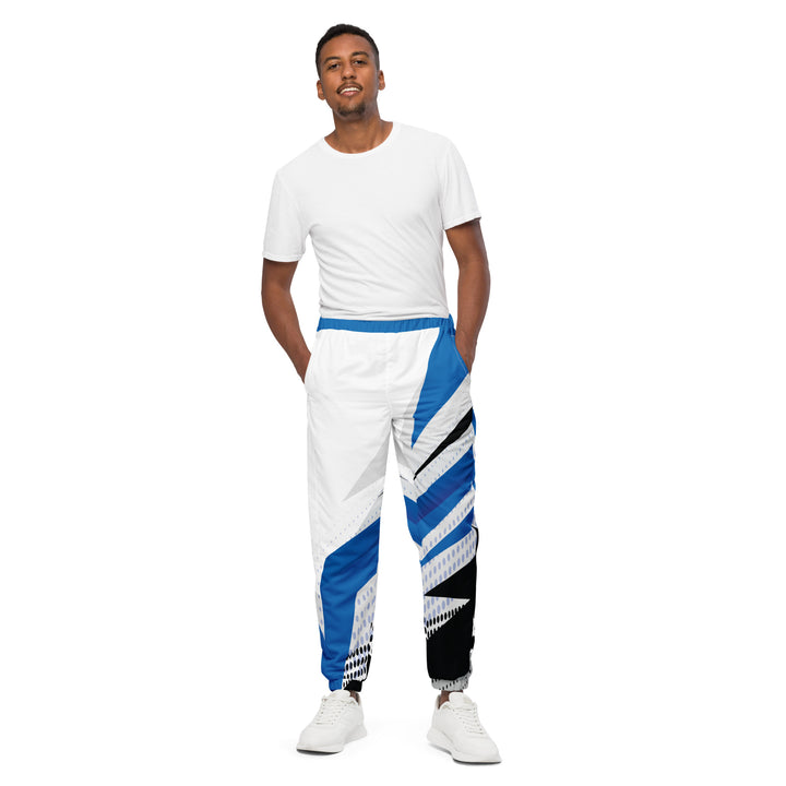 Unisex Track Pants - White-Blue Strike