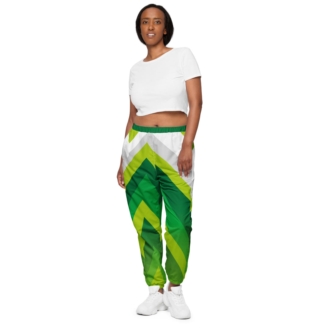 Unisex Track Pants - Green-White Top