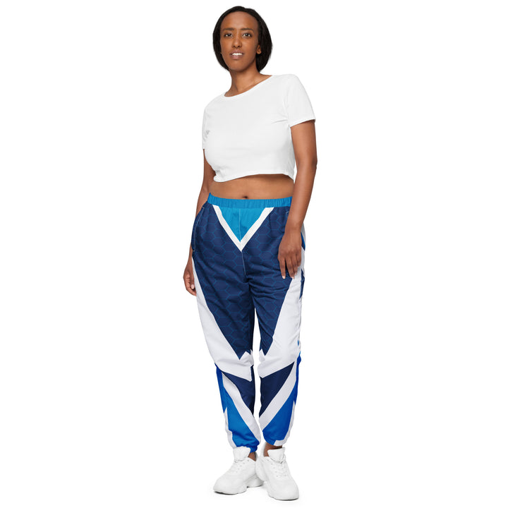 Unisex Track Pants - Blue-White Unit