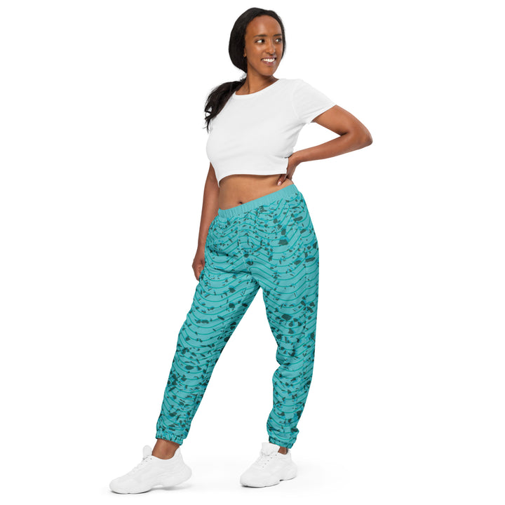 Unisex Track Pants - Green-Blue Waves