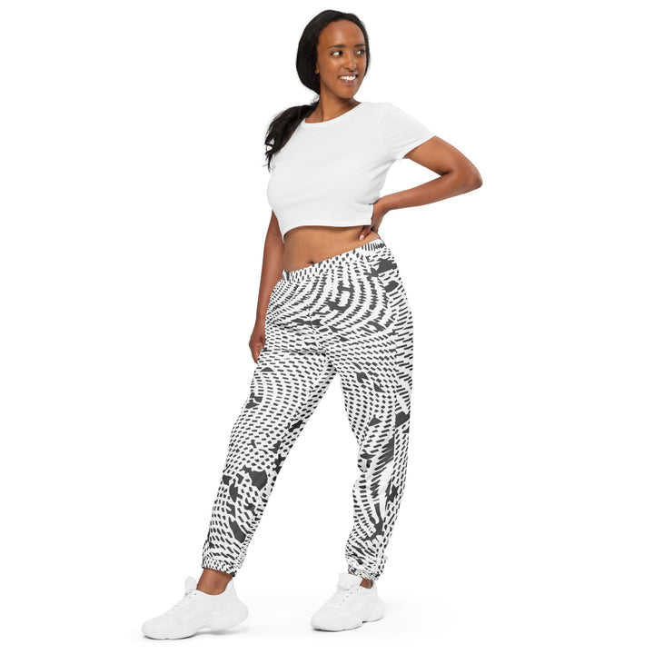 Unisex Track Pants - White-Grey Curvature