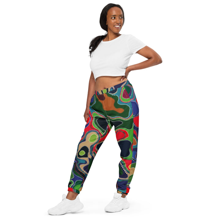 Unisex Track Pants - Green-Red Feed