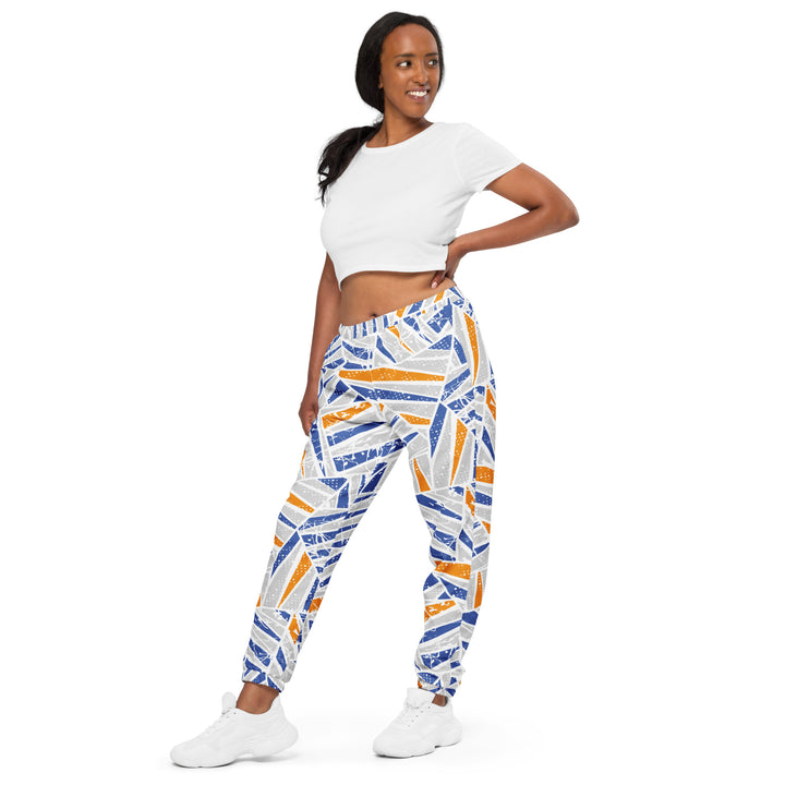 Unisex Track Pants - Grey-Blue Palms