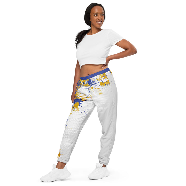 Unisex Track Pants - White-Blue Breaker