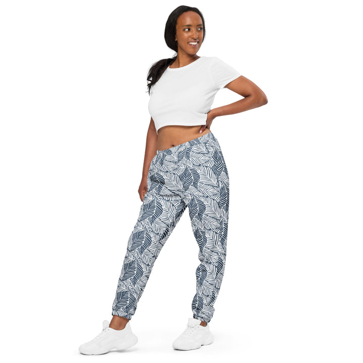 Unisex Track Pants - White Leaves