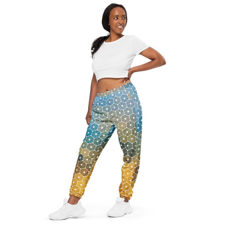 Unisex Track Pants - Yellow-Blue Mosaic