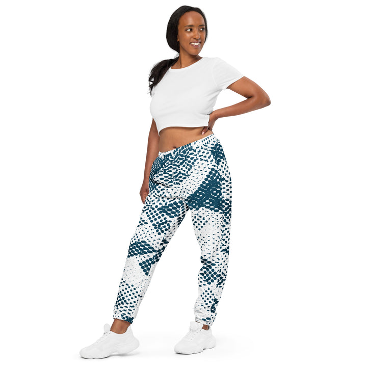 Unisex Track Pants - White-Blue Fall