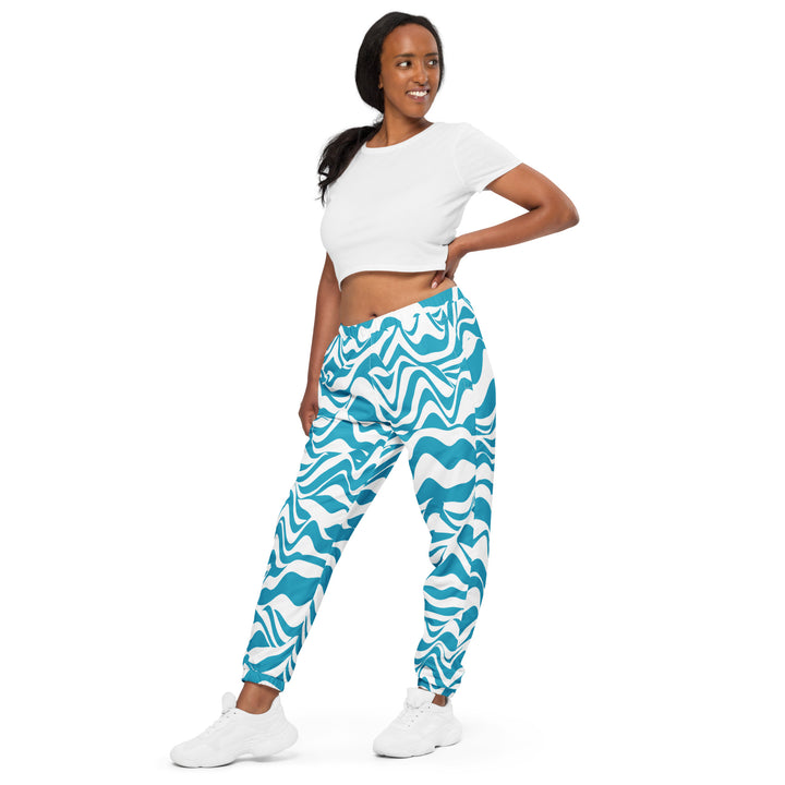 Unisex Track Pants - Blue-White Rush