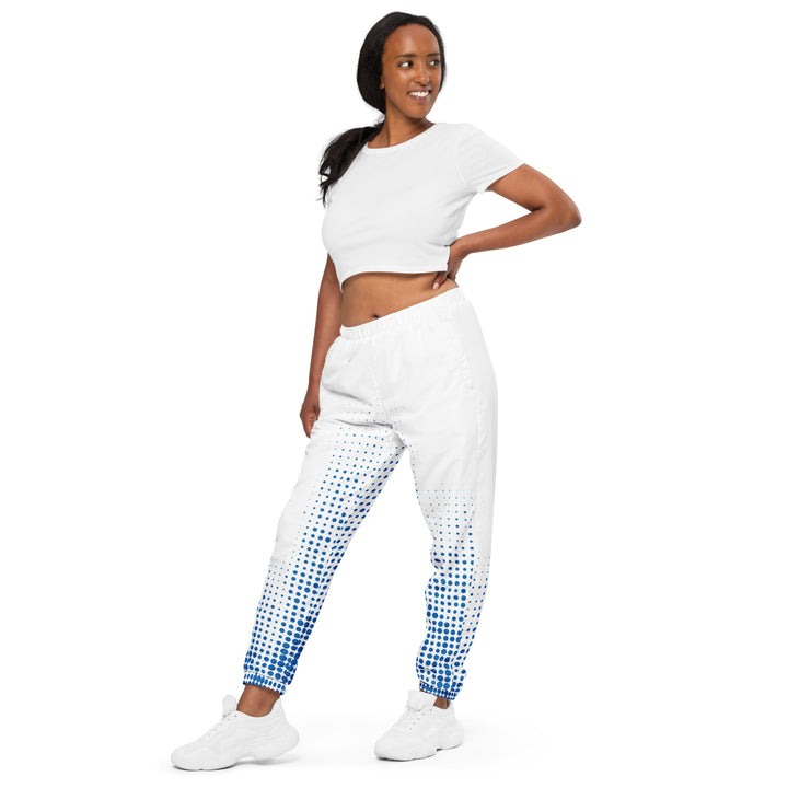 Unisex Track Pants - White-Blue Halftone