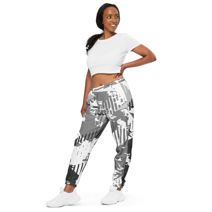 Unisex Track Pants - White-Gray Track