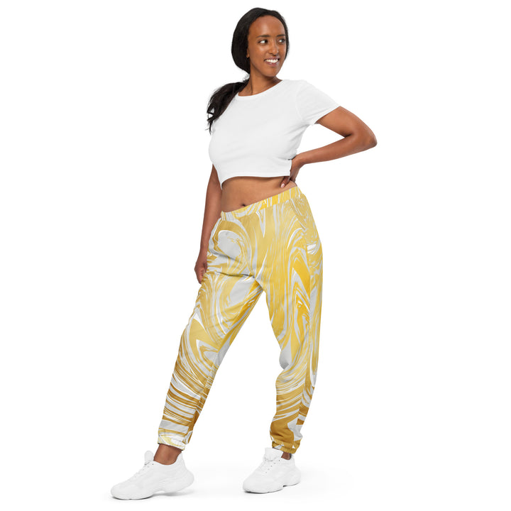 Unisex Track Pants - White-Yellow Blend