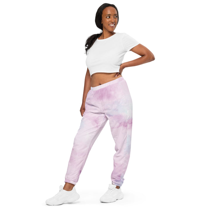 Unisex Track Pants - White-Purple Dab