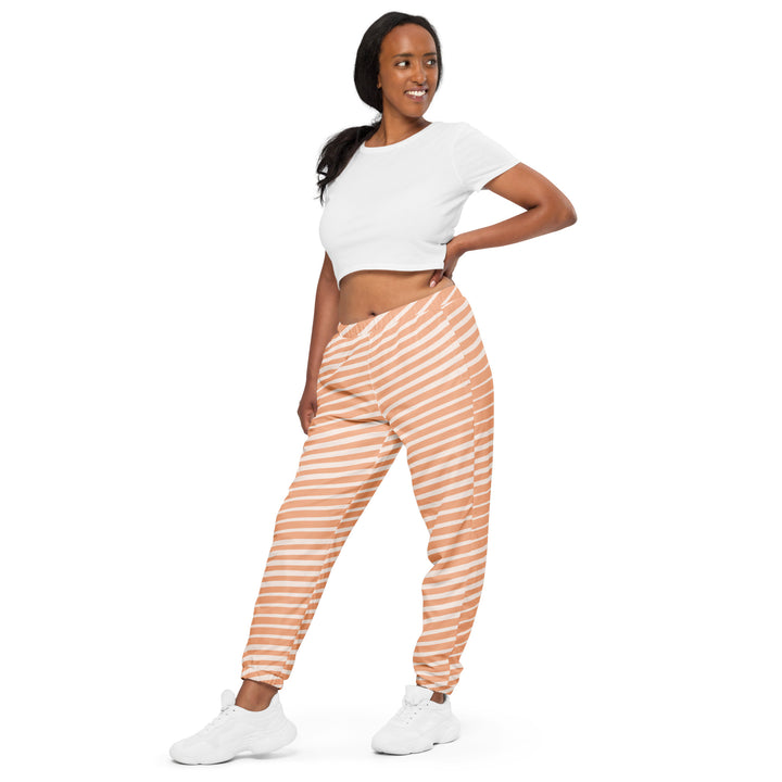 Unisex Track Pants - White-Orange Scar