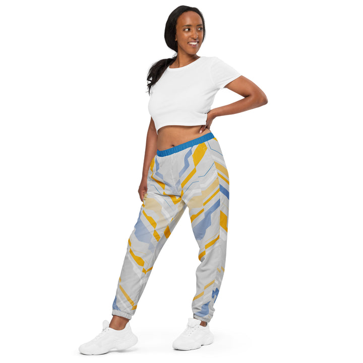 Unisex Track Pants - Grey-Yellow Formation