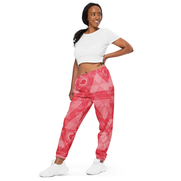 Unisex Track Pants - Red-White Twist