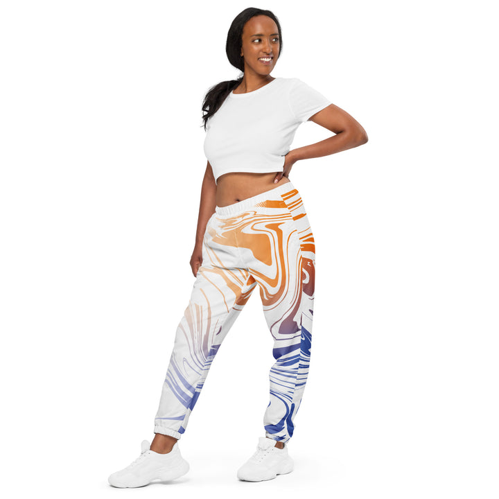 Unisex Track Pants - White-Blue Blend