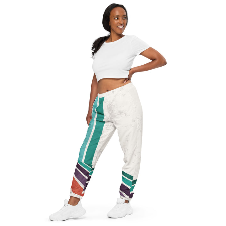 Unisex Track Pants - White-Green Run